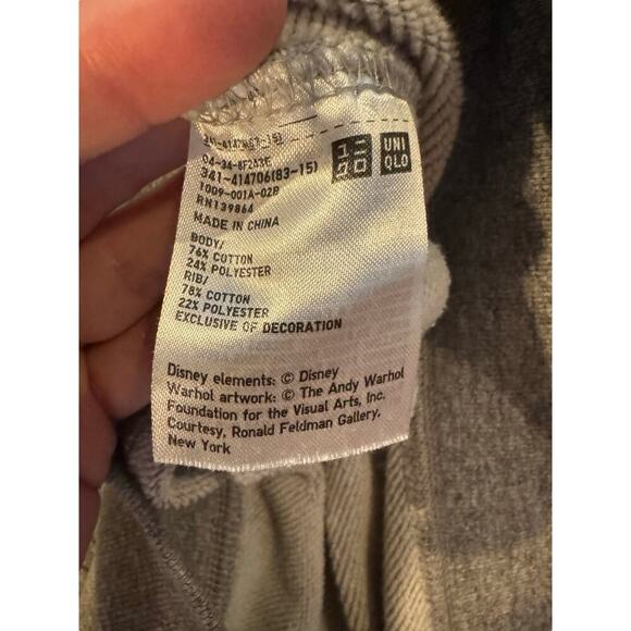 UNIQLO x Disney Andy Warhol Mickey Mouse Sweatshirt Gray Medium UT Crewneck - Picture 7 of 8